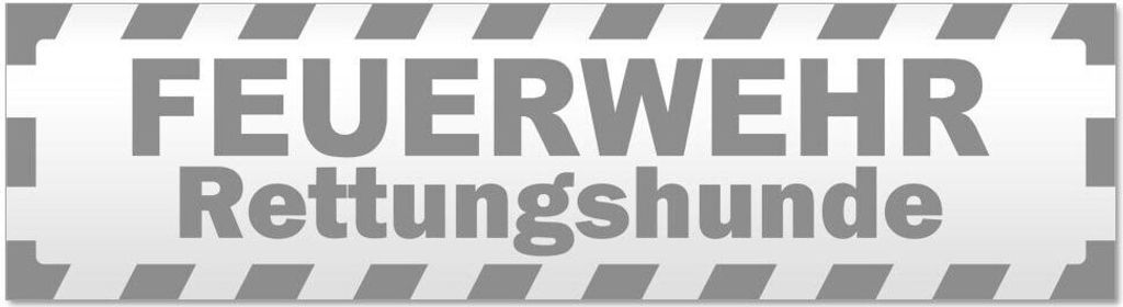 Kiwistar - Autoaufkleber - Grau - 30 x 8 cm - Feuerwehr Rettungshunde gestreift V2 - Hinweis Aufkleber Sticker für Auto, Kfz, Fahrrad, PKW, LKW