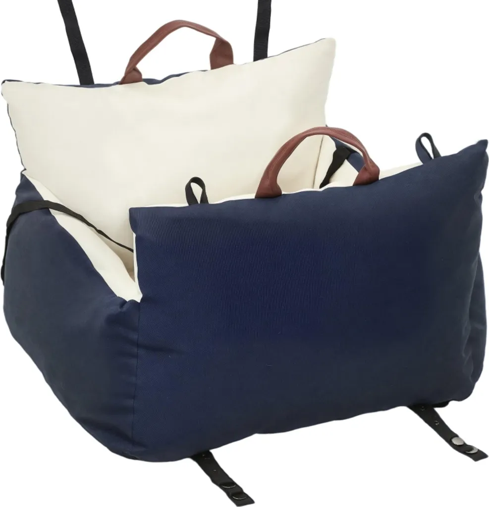 Seggiolino Auto per Cani 5kg Blu - Lavabile con 2 Cinture Sicurezza