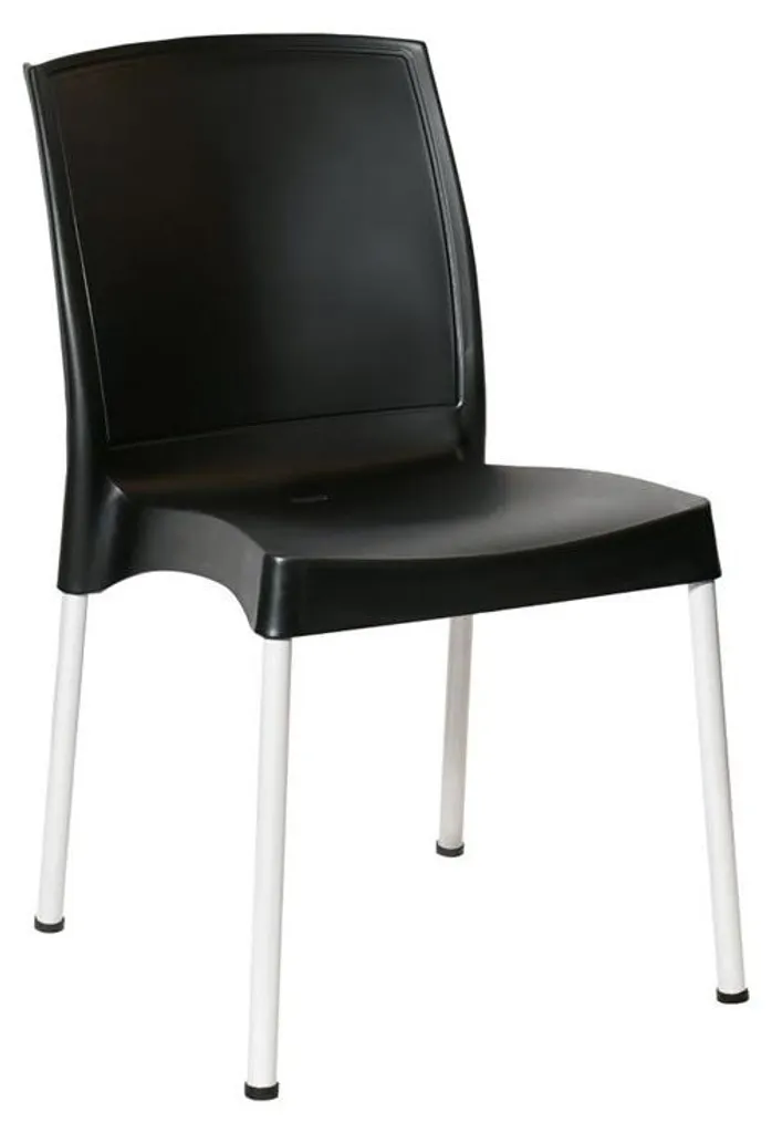 Bolero Elements Chaises d'appoint en polypropylène noir (Lot de 4 pièces)