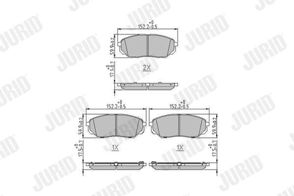 JURID Bremsbeläge Satz Vorne für HYUNDAI Santa Fé IV 573782J