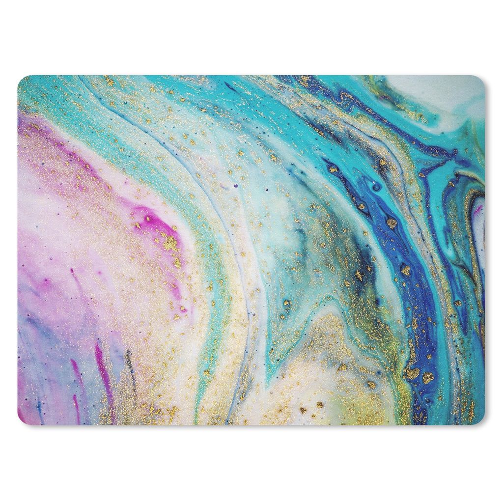 MuchoWow Mauspad Mousepad Marmor - Farbe - Regenbogen 40x30 cm - Mousepads - Maus Mat - Pad - Mausunterlage - Anti Rutsch