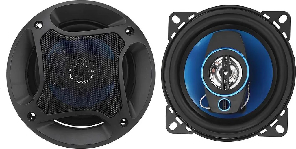 Avizar Haut-parleur Voiture 5 pouces 400W Aimant Ferrite Noir et Bleu