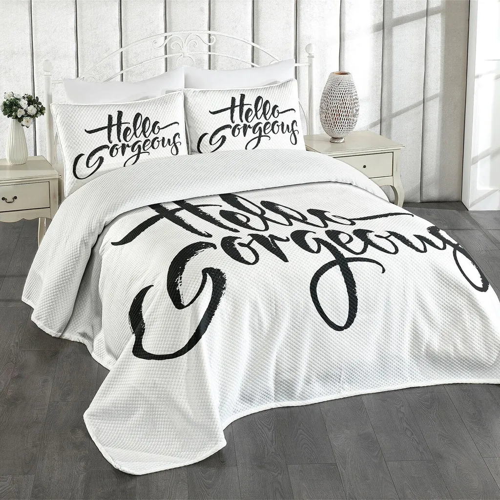 Copriletto Moderno ABAKUHAUS 264x220 - Stile Minimal Bianco/Nero