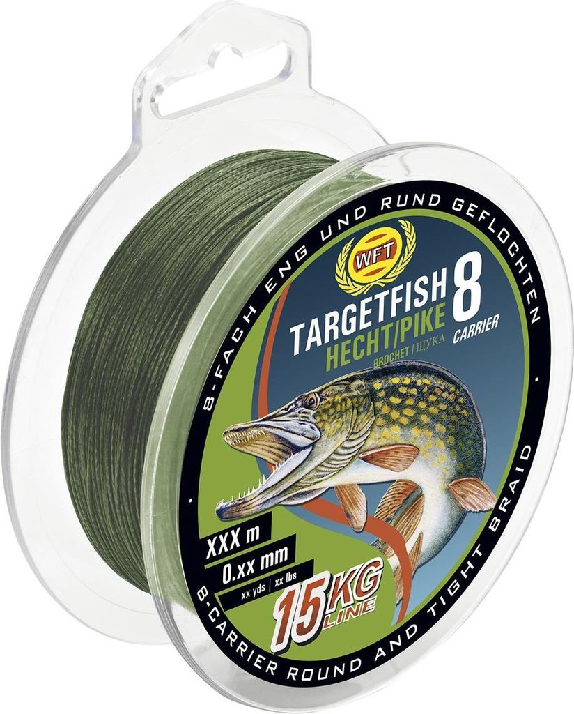 WFT Schnur Targetfish 8 Hecht Grün Länge 2000m ø 0,15mm