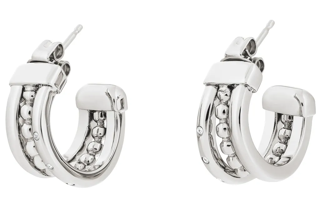 Boucles d'oreilles clous pour femme en acier bicolore et résine