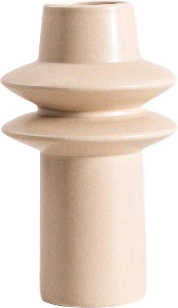 HOMLA SONLUNE Keramik-Vase, beige, 22x12,7 cm