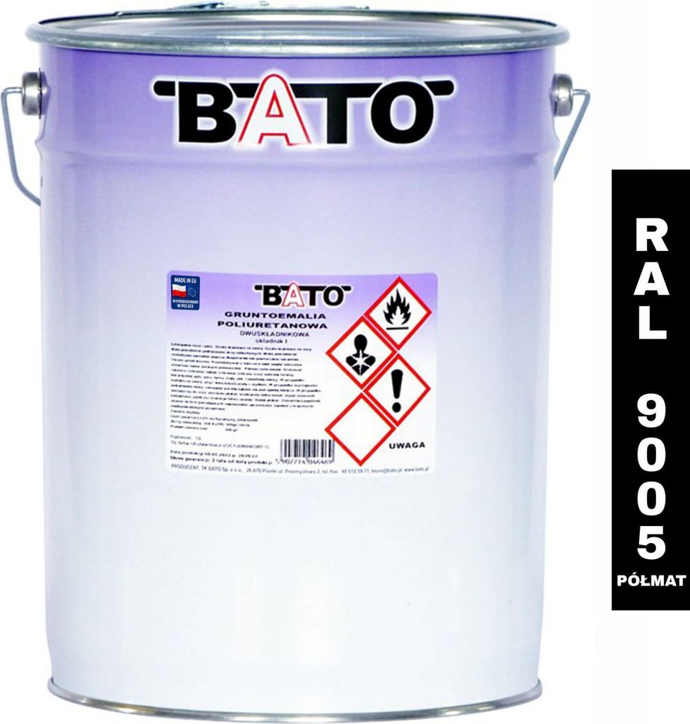 Zweikomponentige Polyurethan-Grundierung Schwarz Halbmatt Ral 9005 A 12,5 L (11,5 L Farbe + 1 L Härtungsmittel)