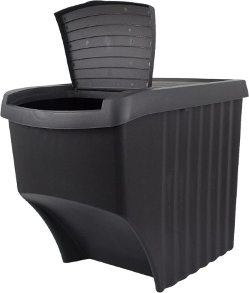 Excellent Houseware Abfalleimer, Polypropylen, 40x30x33 cm, 20 l, schwarz