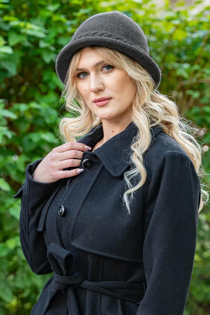 Cappello da donna Vivisence elegante cappello invernale caldo e accogliente copricapo per l'inverno e l'autunno caldo cappello a maglia spessa, cappello classico per le donne, EU, grigio scuro, taglia unica - 6