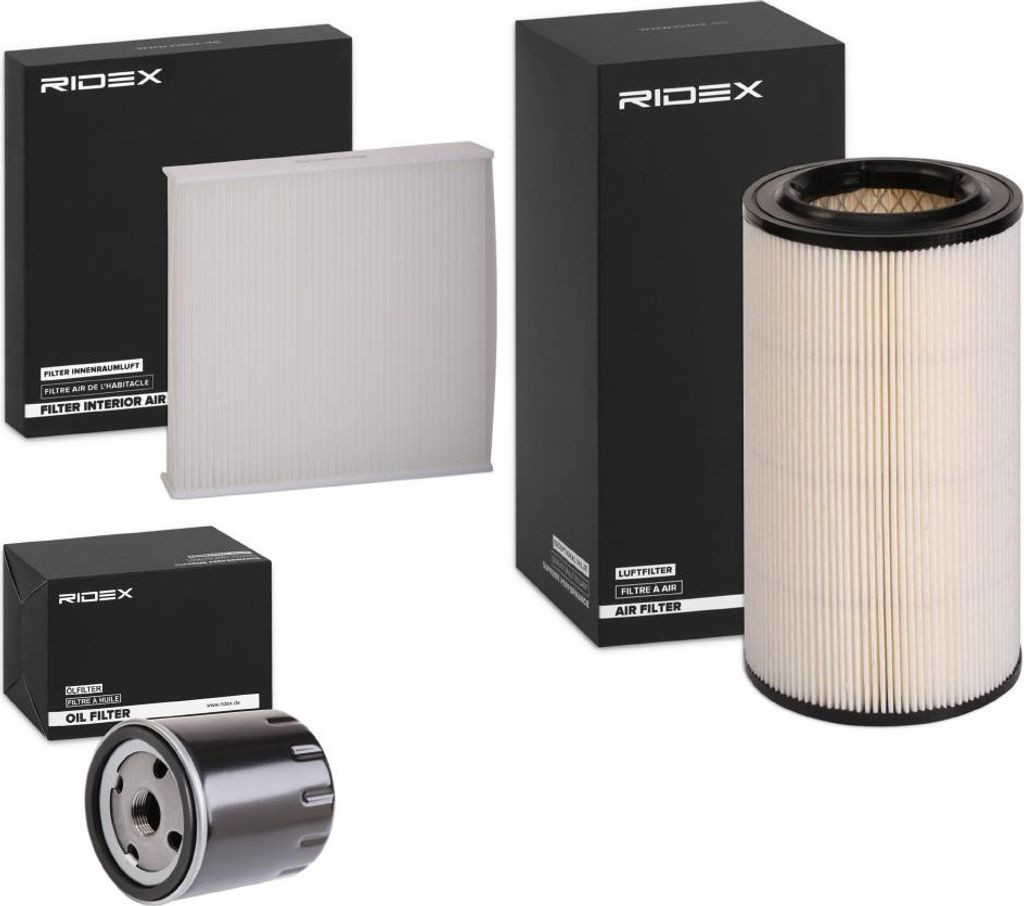 RIDEX Filterset Inspektionspaket Filtersatz passend für PEUGEOT PARTNER Combispace (5F) PARTNER Kasten (5) PARTNER Pritsche/Fahrgestell für CITROËN