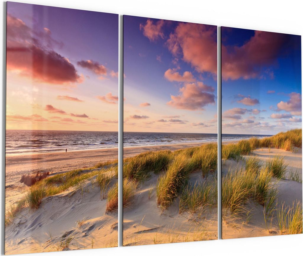 DEQORI Glasbild Echtglas 3x50x100 cm 'Abendroter Produktbild 