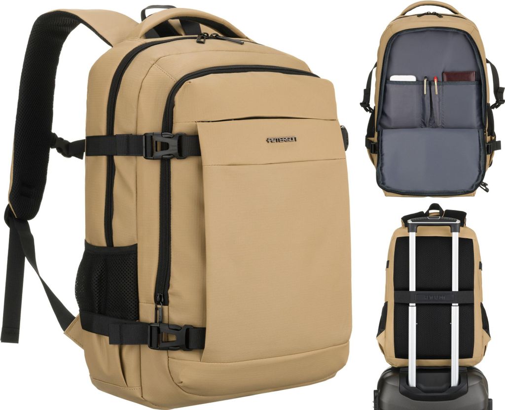 Peterson veľký cestovný batoh khaki s priehradkou na laptop Obrázok produktu 