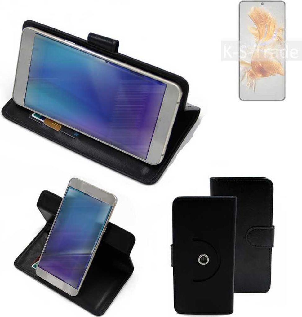 K-S-Trade Case Schutzhülle Handyhülle kompatibel mit Huawei Mate 50 Flipcase Smartphone Cover Handy Schutz Tasche Klapphülle Walletcase schwarz