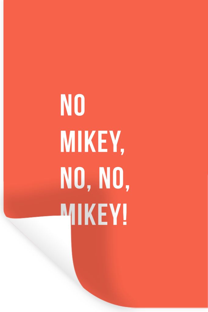 MuchoWow Wandtattoo Wandsticker Wandaufkleber Zitate - Nein Mikey, nein, nein, Mikey! - Orange 60x90 cm Selbstklebend und Repositionierbar - Stic...