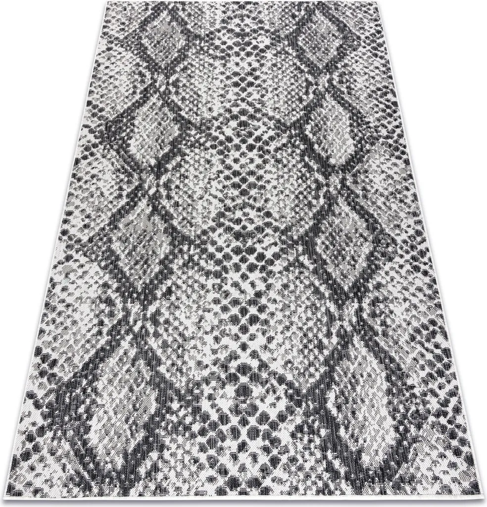 Tapis Motif Serpent SION 22162 Sisal Écru Beige et Noir 180x270 cm