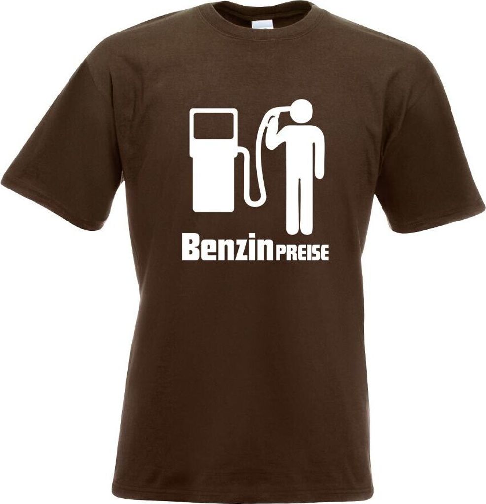 Kiwistar - T-Shirt - Chocolate - Benzin Preise Motiv Bedruckt Funshirt Design Print - mit Motiv Bedruckt - Funshirt Design - Sport - Freizeit - Her...
