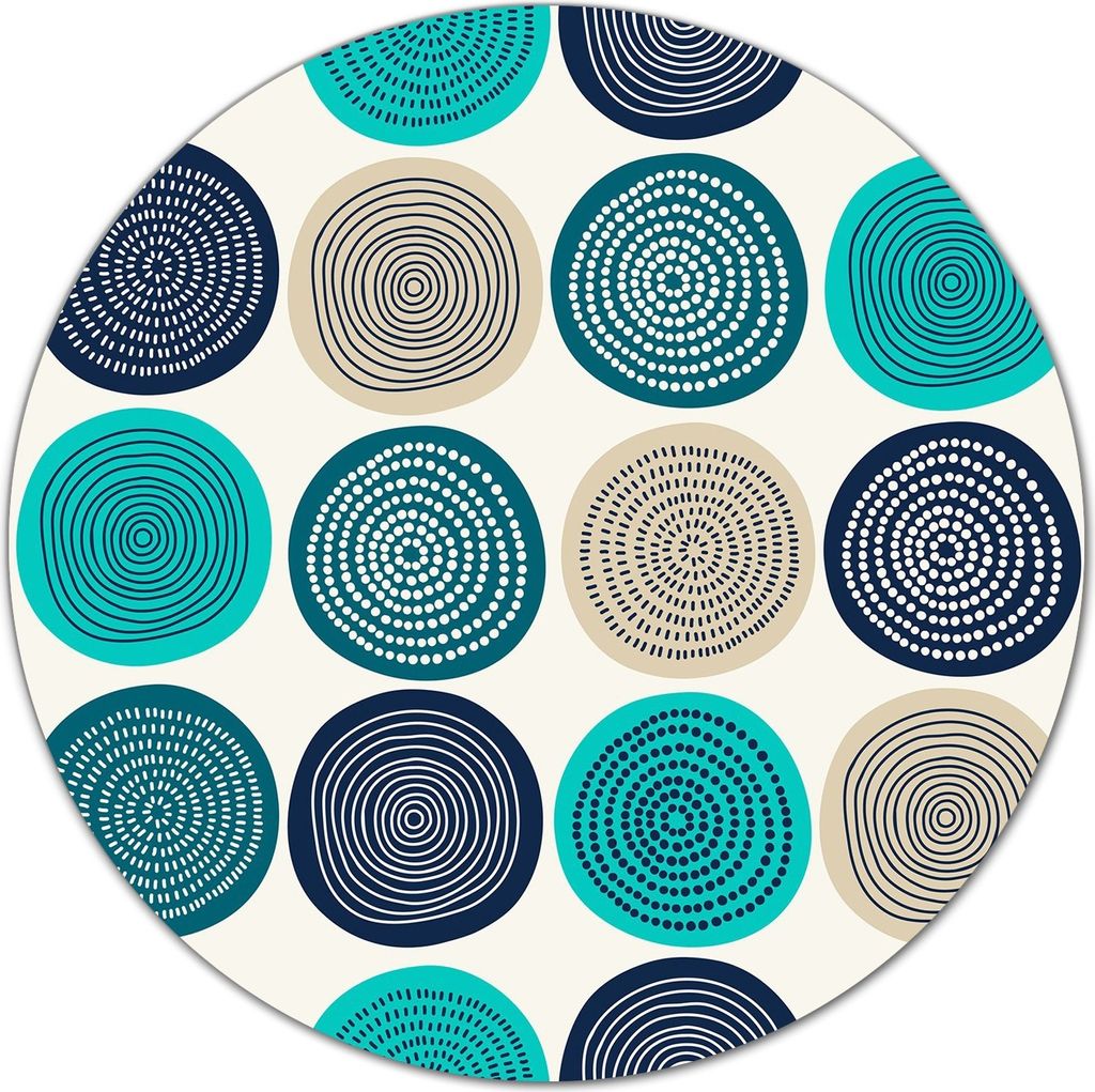 Glas Schneidebrett Herdabdeckplatten Schneideplatten Rund - 40 cm - Abstraktion Blau