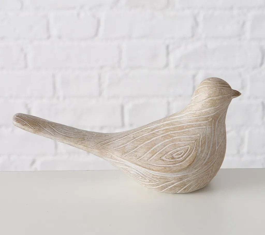 Duo d'oiseaux décoratifs KARIMO en polyrésine - Finition artisanale 2 psc