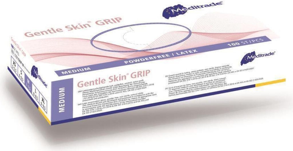 1000 Latex-Handschuhe Gentle Skin Grip - puderfrei - sehr griffig - Gr. XS