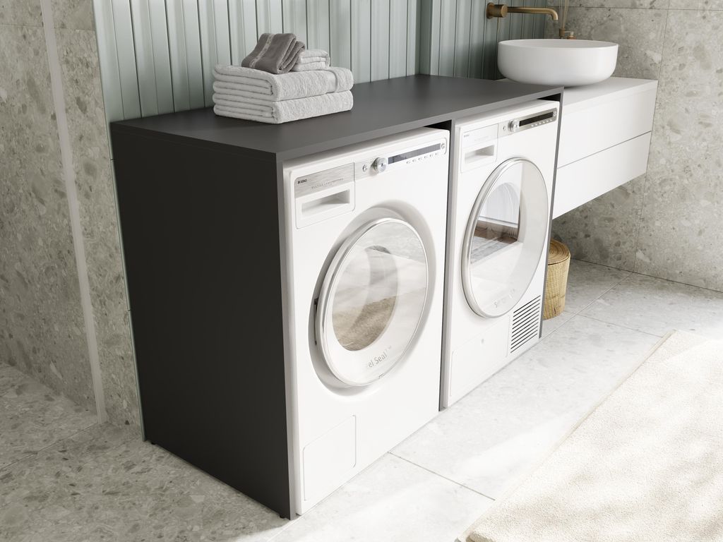 Szafka pod pralkę DORA, szerokość 130 cm, kolor biały, Zdjęcie produktu 