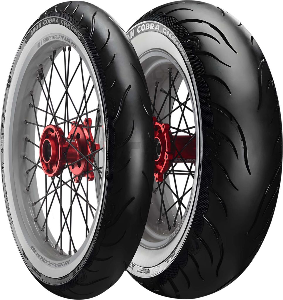 Avon Cobra Chrome White Wall 140/90 B16 M/C Tl 77H Wsw Rear