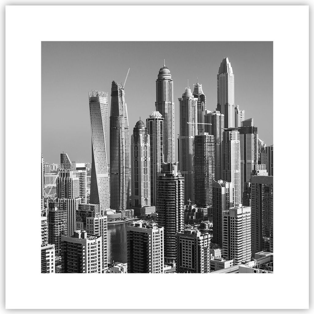Poster - Poster ohne Rahmen - Wolkenkratzer Fotografie Dubai - 30x30 cm - Wand Bild - Wanddeko - Wandbilder - Kunstposter - Wandposter - Bilder - K...