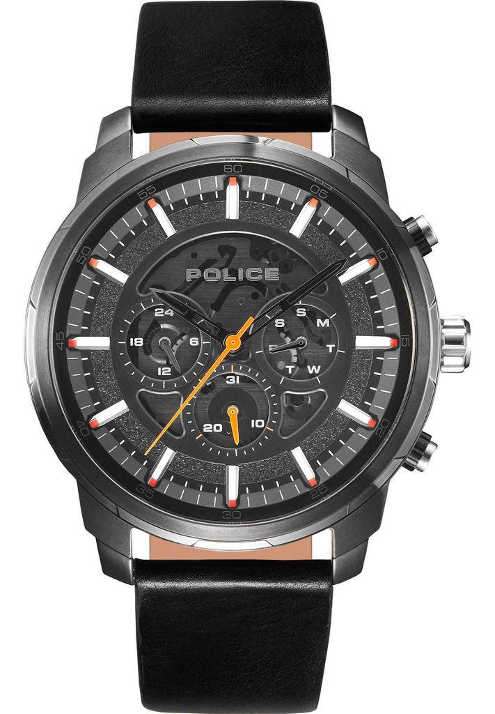 Police Watch Herrenuhr Armbanduhr Lederband schwarz PL15656JSU.02