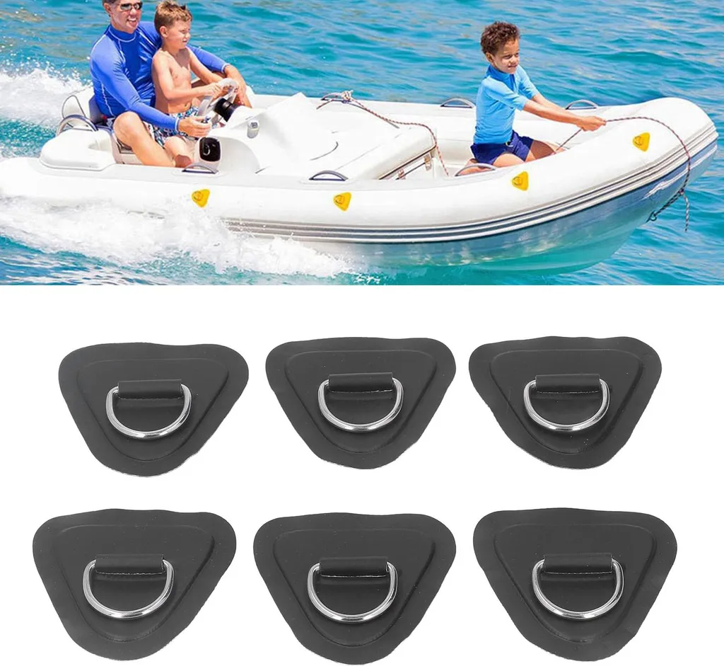 Toppe con Anello a D in Acciaio Inossidabile da 6 Pezzi per Tavole da Surf per Gommoni in PVC (Bianco