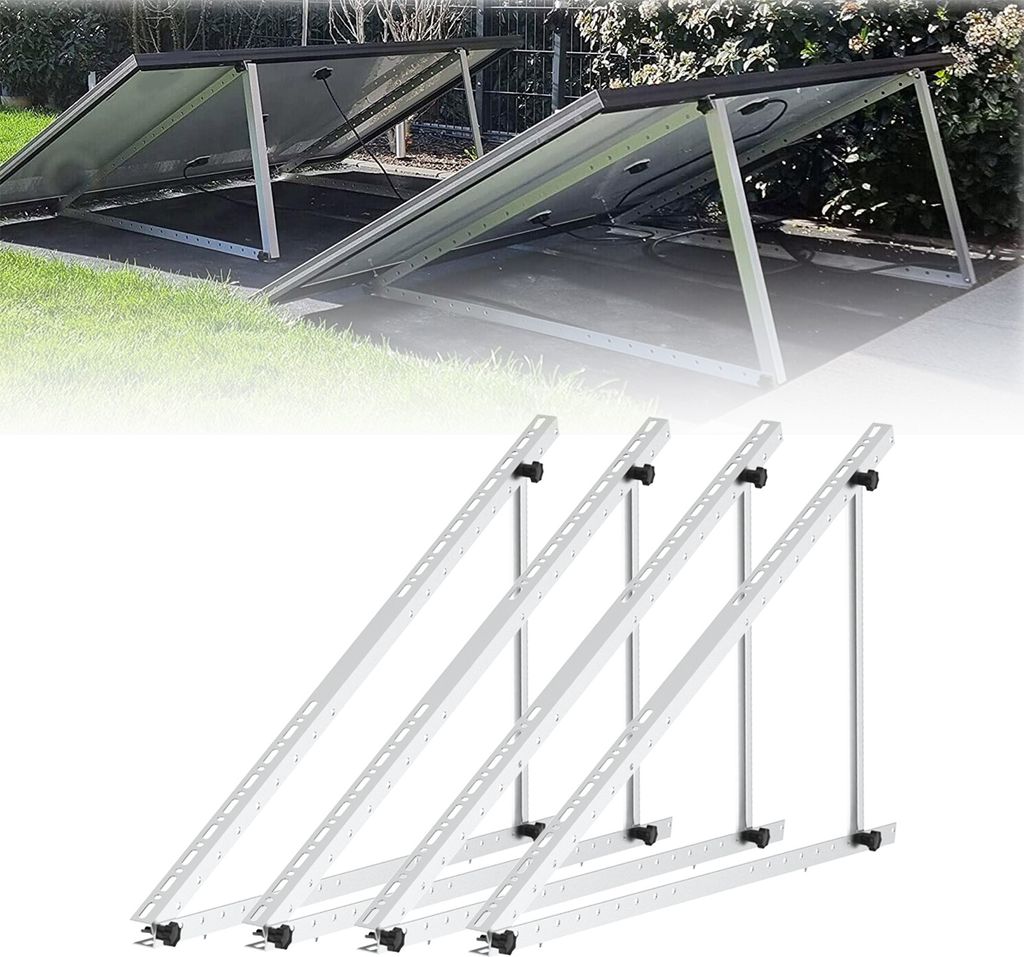 PV Aufständerung 114cm Solar Halterung Befestigung Solarmodul Photovoltaik Balkonkraftwerk Solar Ständer 4stk