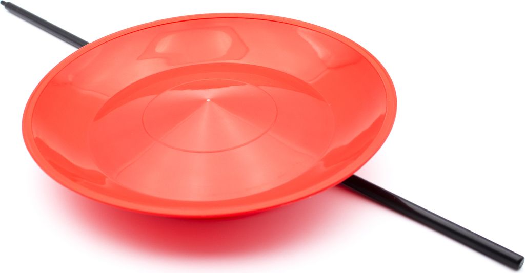 EDUPLAY 170-011 Jonglierteller Ø 23 cm mit Stab, Kunststoff (Farbe zufällig, 1 Stück)