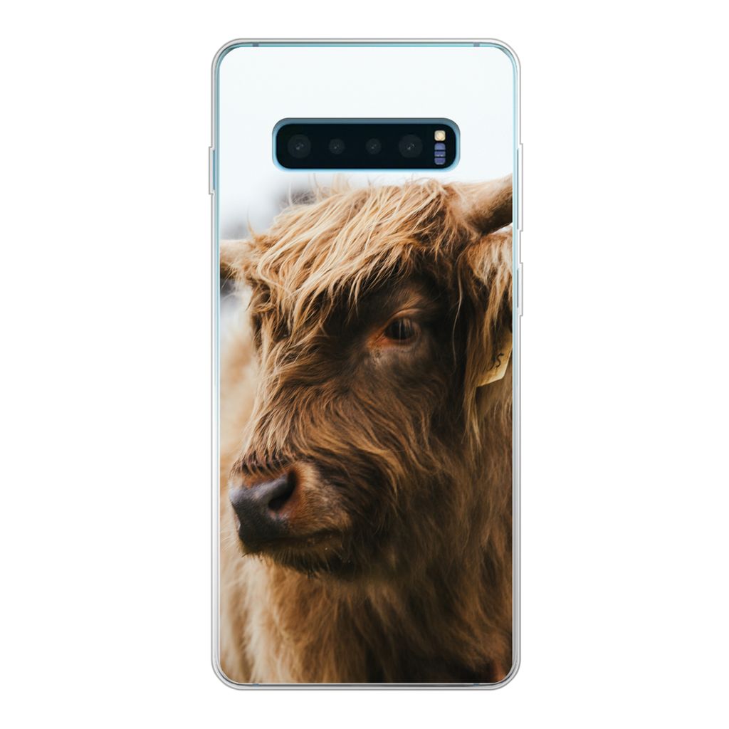 MuchoWow Handyhülle Schutzhülle Hülle für Samsung Galaxy S10 Lite Schottischer Highlander - Tiere - Hörner Silikon Softcase Handy Hülle - S...