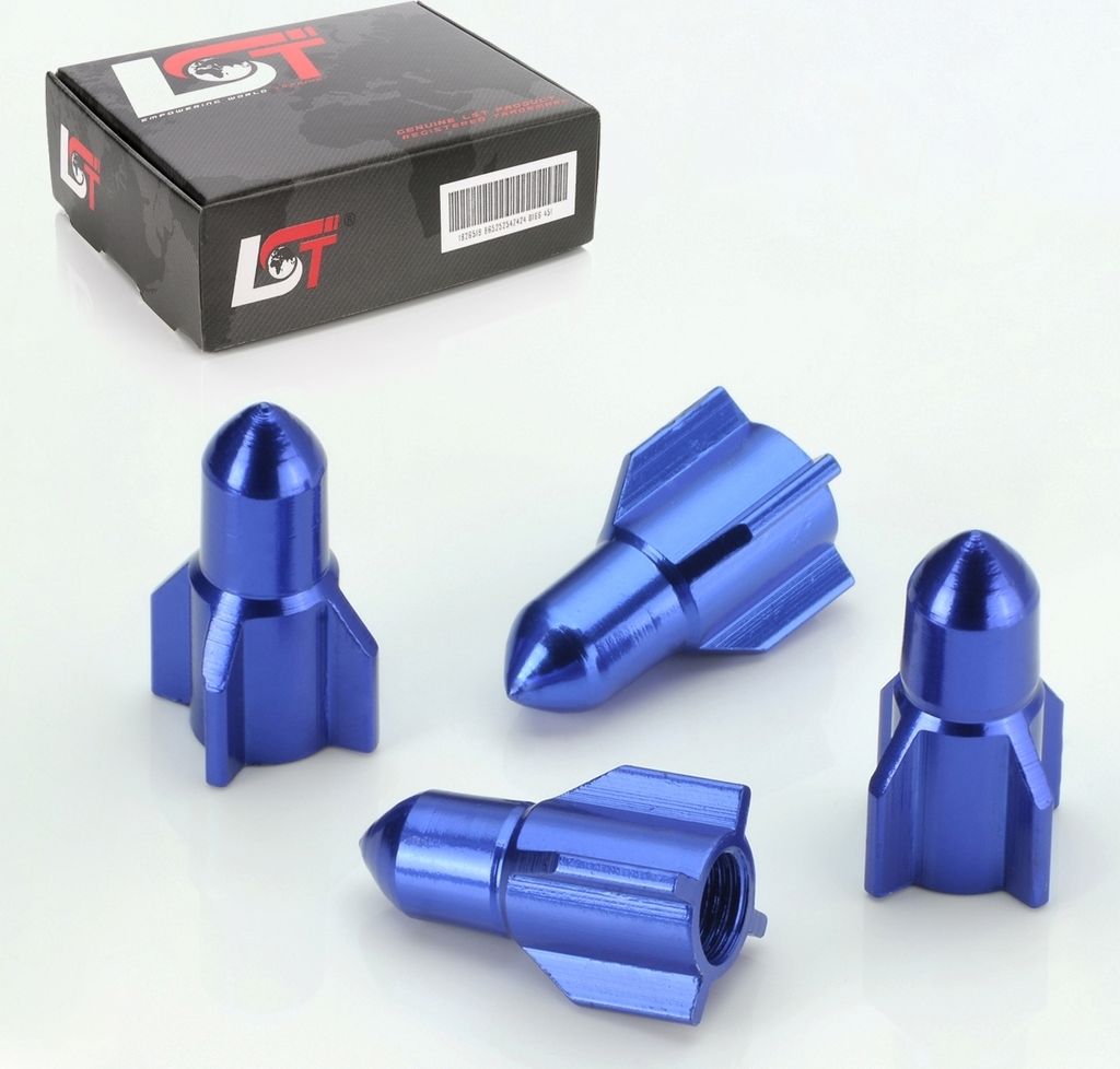 4X Ventilkappe Reifenventil Rakete Blau Für Pkw Lkw Motorrad Fahrrad Quad Kfz