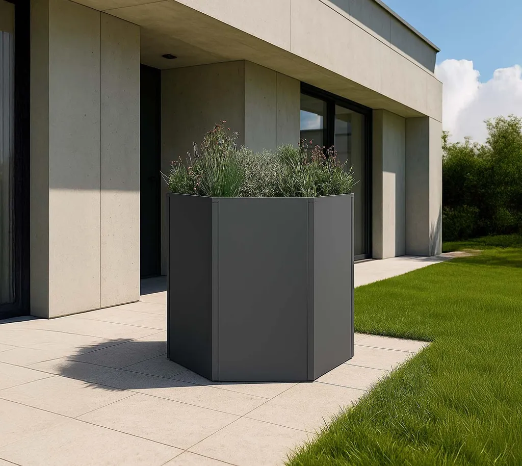 Carré potager hexagonal Westmann Varia 77 en acier gris anthracite - 4