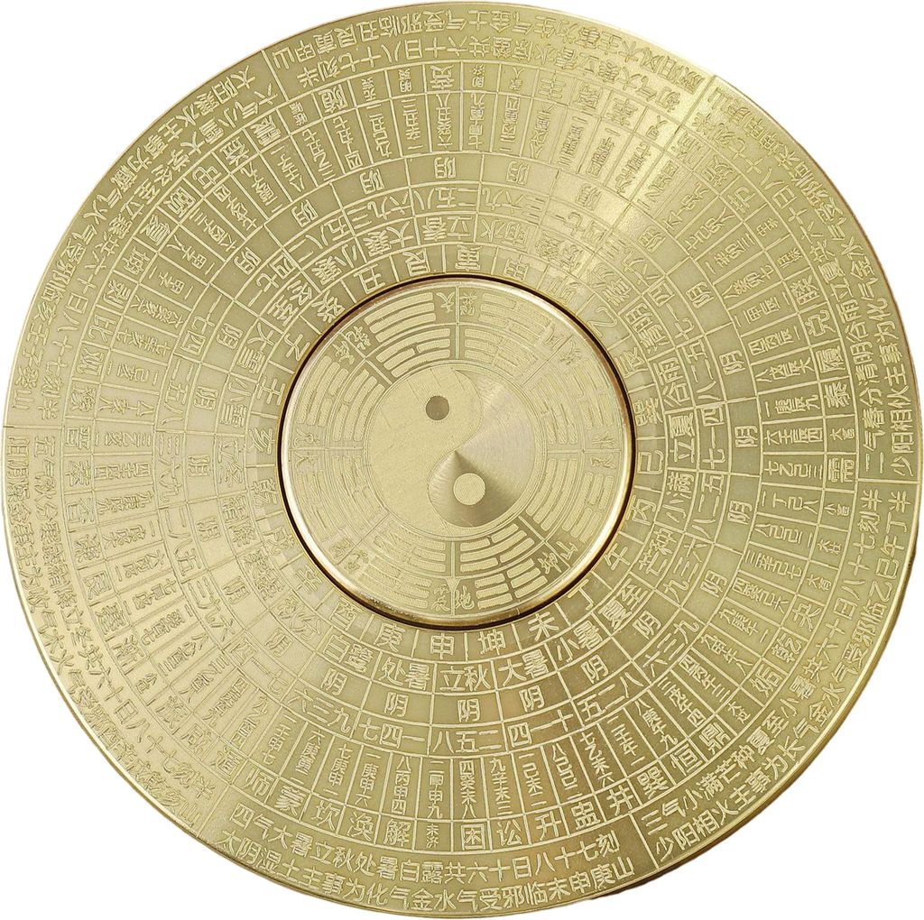 Drehbarer Feng Shui-Kompass, rostfrei, Retro-Stil, chinesischer Tai-Chi-Bagua-Messingkompass, Desktop-Dekoration-B
