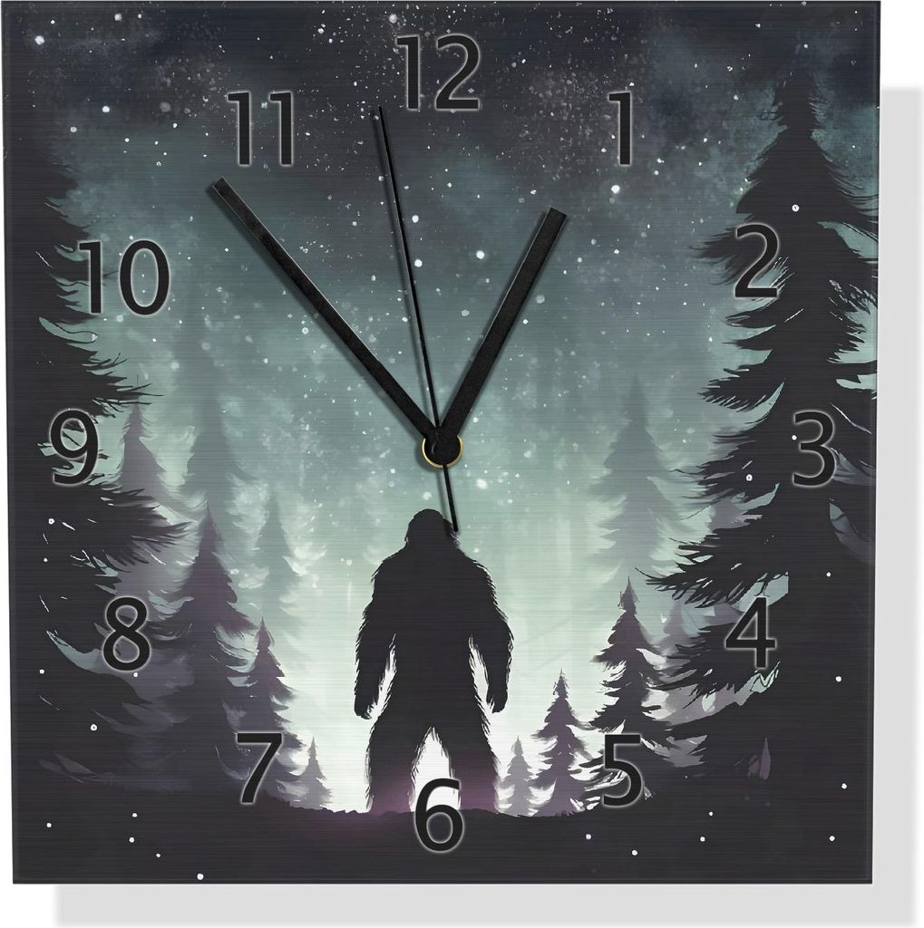 Wallario Design Wanduhr Begegnung im Sternenwald aus Aluverbund, Größe 30 x 30 cm