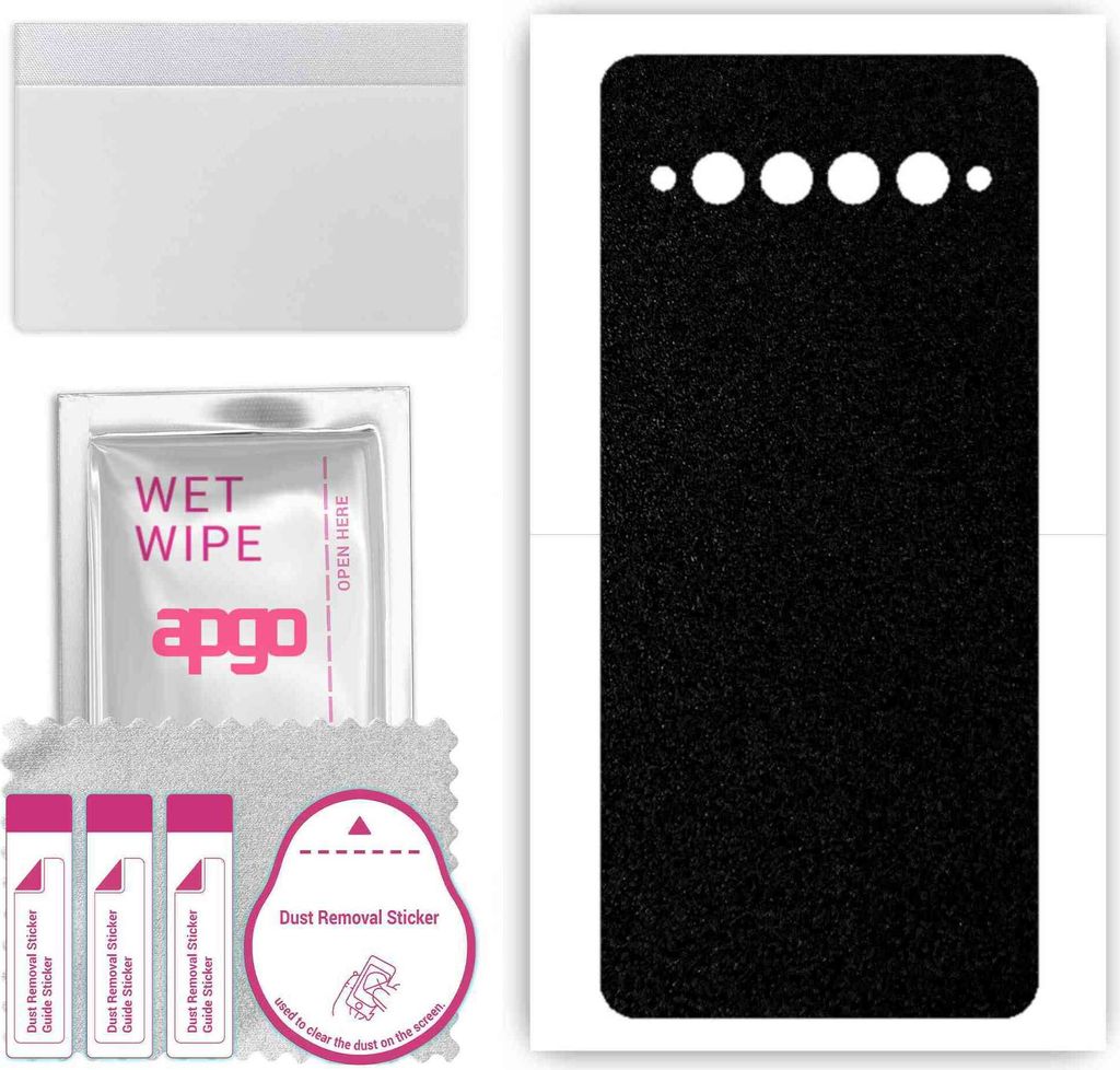 apgo Rückseite Schutzfolie, Skin, kompatibel mit TCL 10 Pro, Hinten Displayschutzfolie aus Vinylfolie, kratzfest, einfache Montage - Mattschwarz
