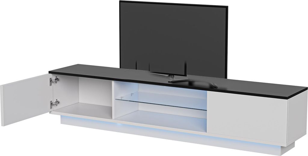 Mobiletto TV Fortuna Lai con illuminazione a LED, moderno Immagine del prodotto 