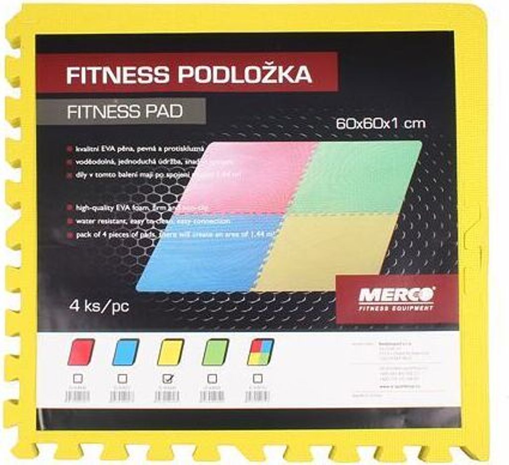 Merco Colored Puzzle fitness podložka žlutá balení 4 ks Obrázek produktu 4