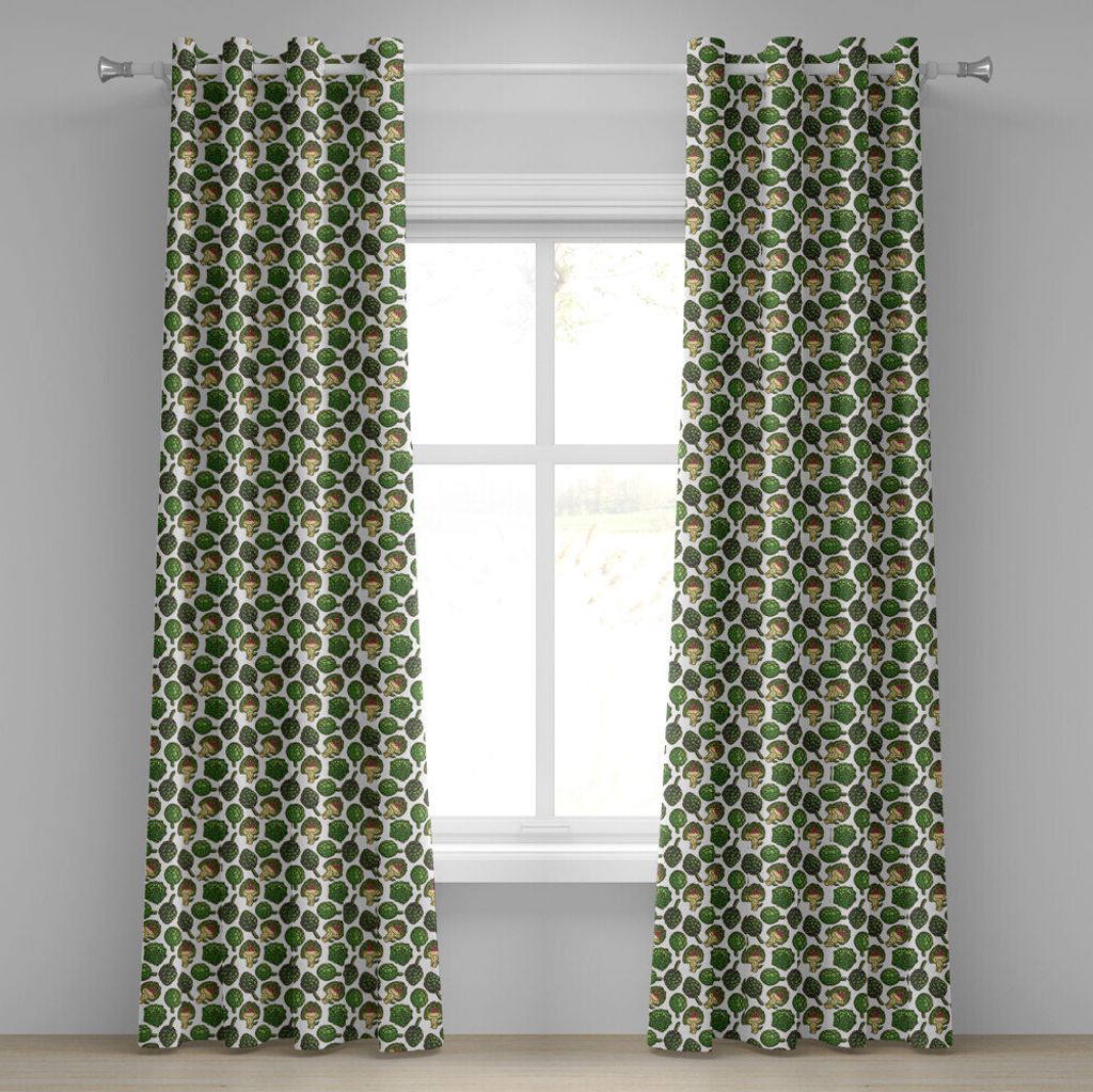 ABAKUHAUS Artischocke Ösenvorhang, Handgezeichnete gesunde Lebensmittel in verschiedenen Formen Organic Natural Gourmet Artwork Print, Dekorative ...