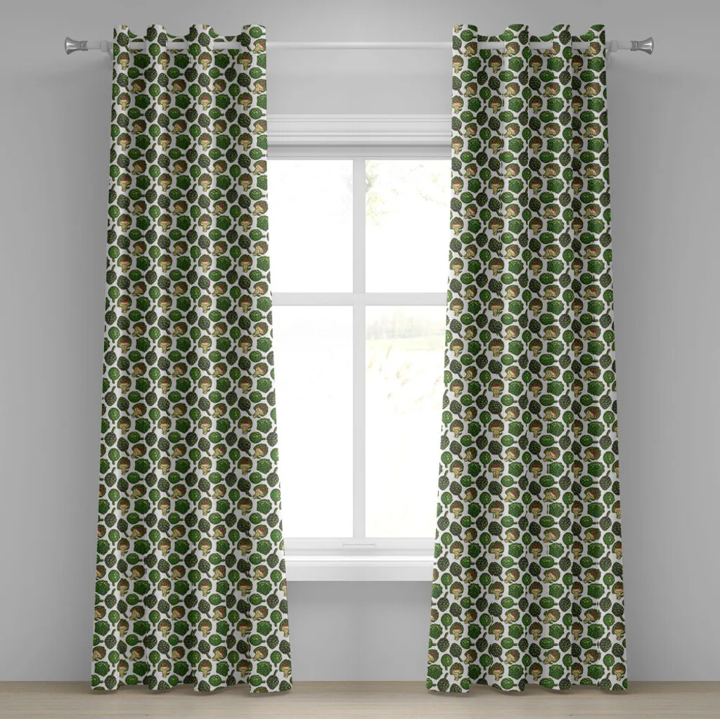 Paire de rideaux décoratifs Artichaut Vert 280 x 245 cm pour Salon