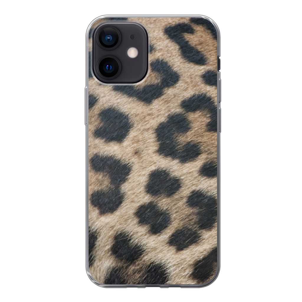 MuchoWow Handyhülle Schutzhülle Hülle für iPhone 12 Leopardenmuster Silikon Softcase Handy Hülle - Schutzhülle