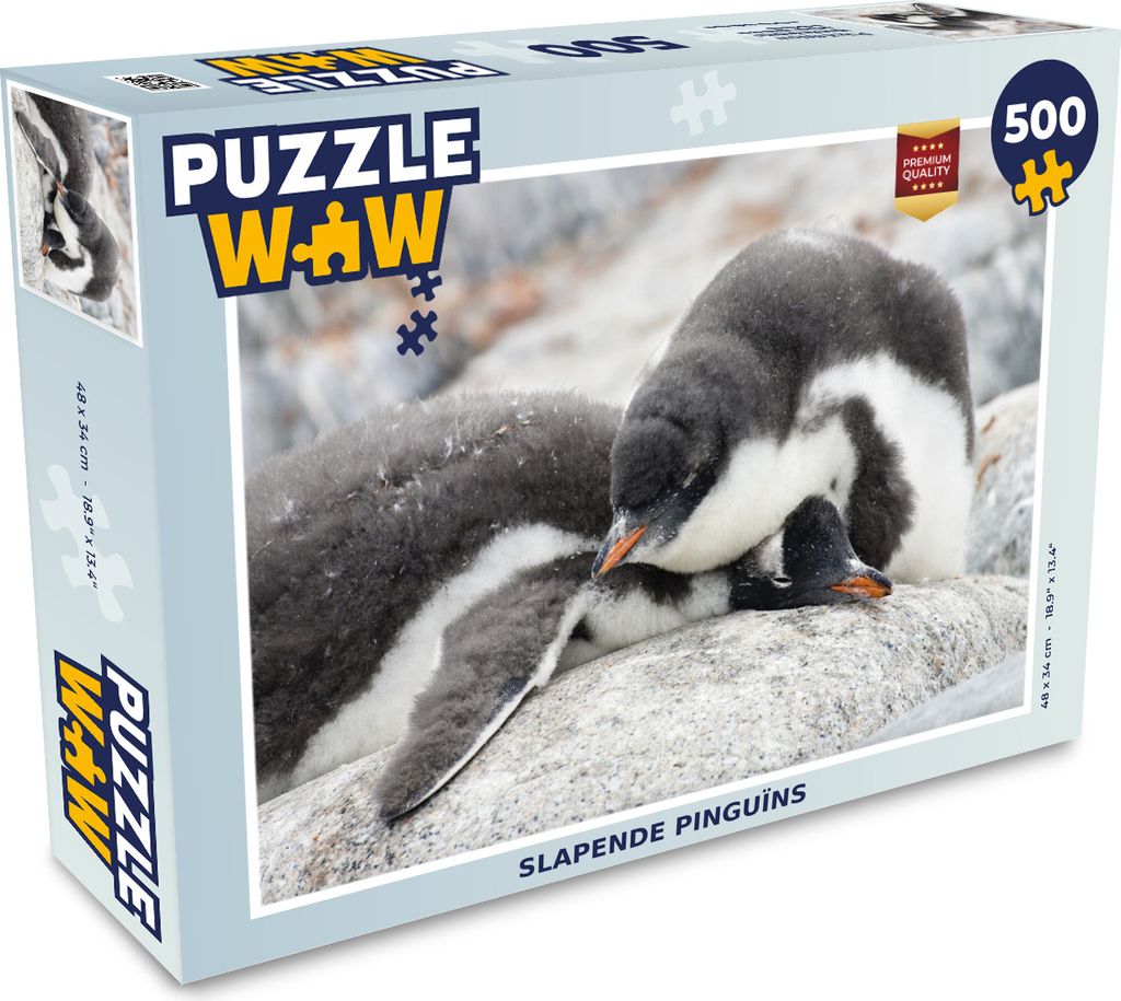 MuchoWow Puzzle 500 Teile Schlafende Pinguine - 500 Teile - Kinder - Selberbauen - Puzzlespiele