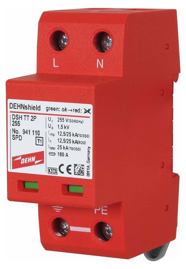 DEHN Parafoudre combiné systèmes TT/TN DSH TT 2P 255 Image du produit 