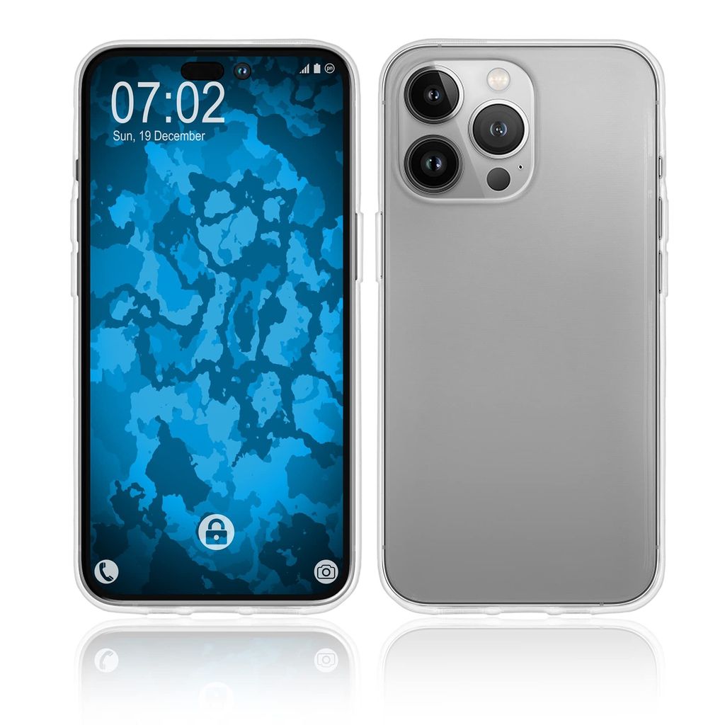 PhoneNatic Case kompatibel mit iPhone 14 Pro Hülle Silikon Crystal Clear Cover