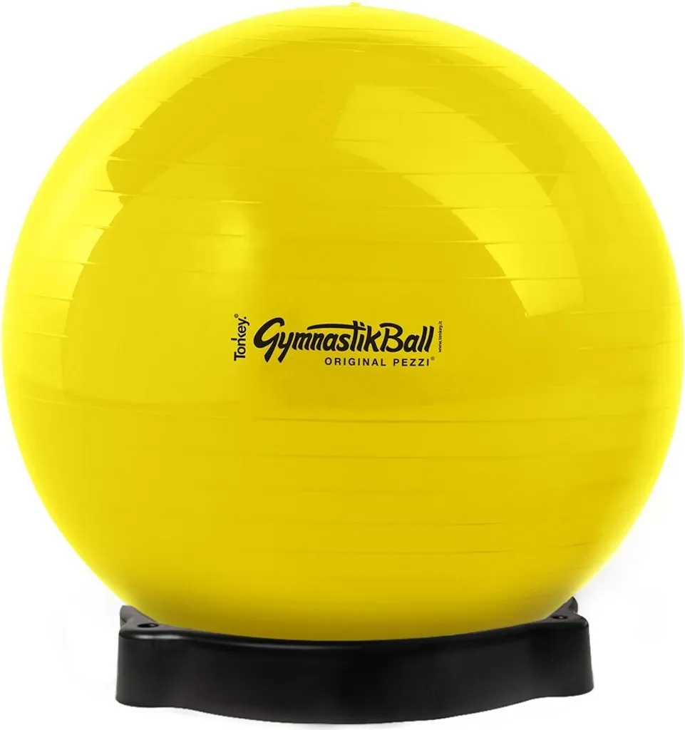 Original Pezzi Balle de gymnastique STANDARD jaune avec support bol 65cm