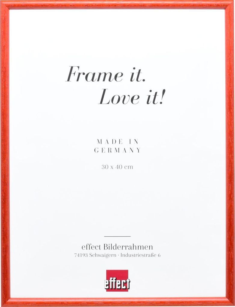 Fancy Massivholzrahmen Profil 20 rot 18x27 cm normales Glas