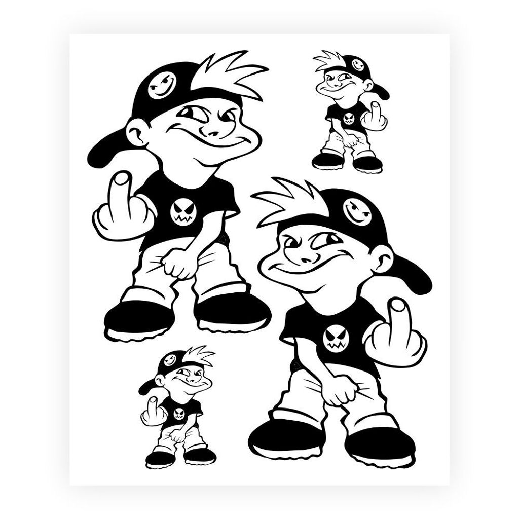 Sticker Aufkleber Monello Schwarz 14 x 16 cm