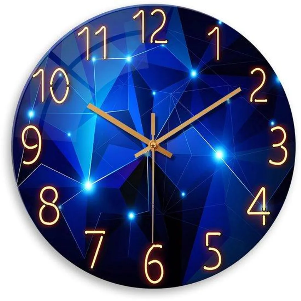 Horloge murale silencieuse bleue 12 pouces sans tic-tac balayage fluide