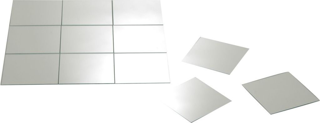 Spiegelfliesen - Glas - selbstklebend - 15 x 15 cm - 12er Produktbild 