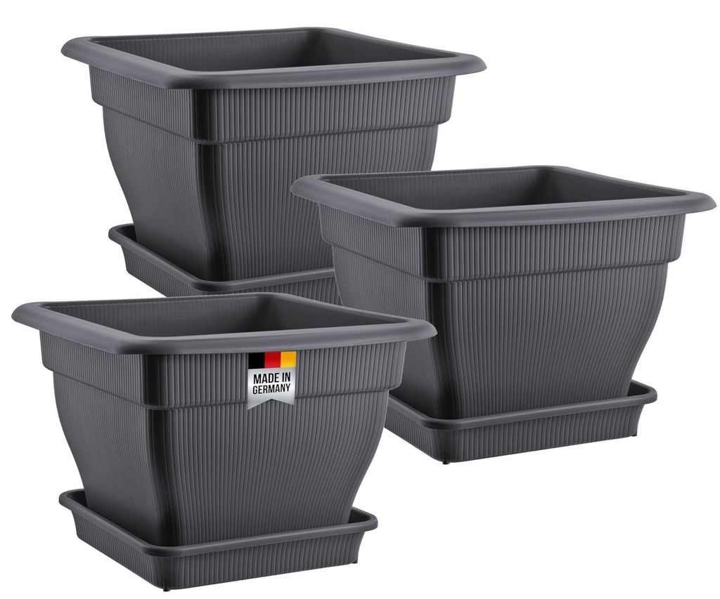 3x Set de pots de fleurs grand extérieur, pot de fleurs XL Image du produit 
